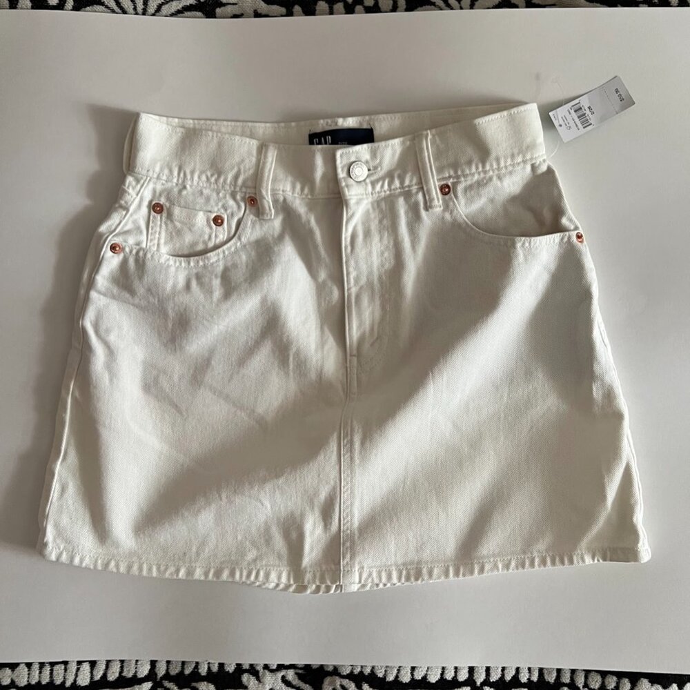 Gap White Denim Mini Skirt